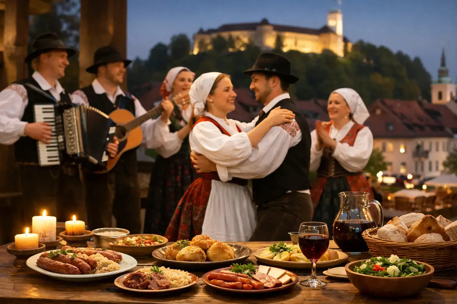 Traditional Slovenian Dinner Show in Ljubljana
